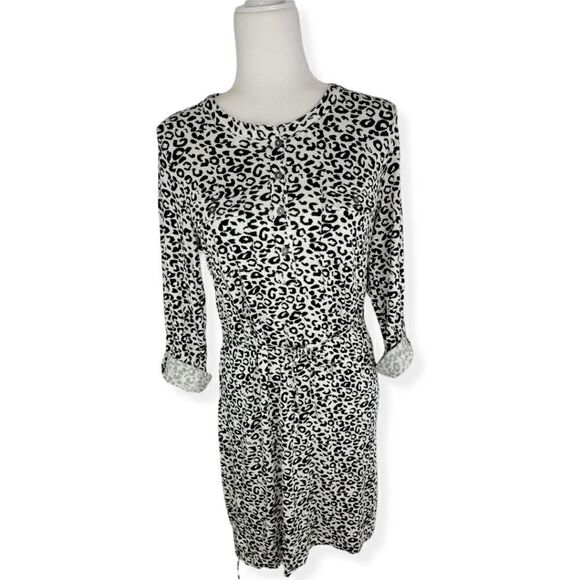 SIimply Styled Black and White Cheeta print dress Small Petite NWT - Picture 1 of 7